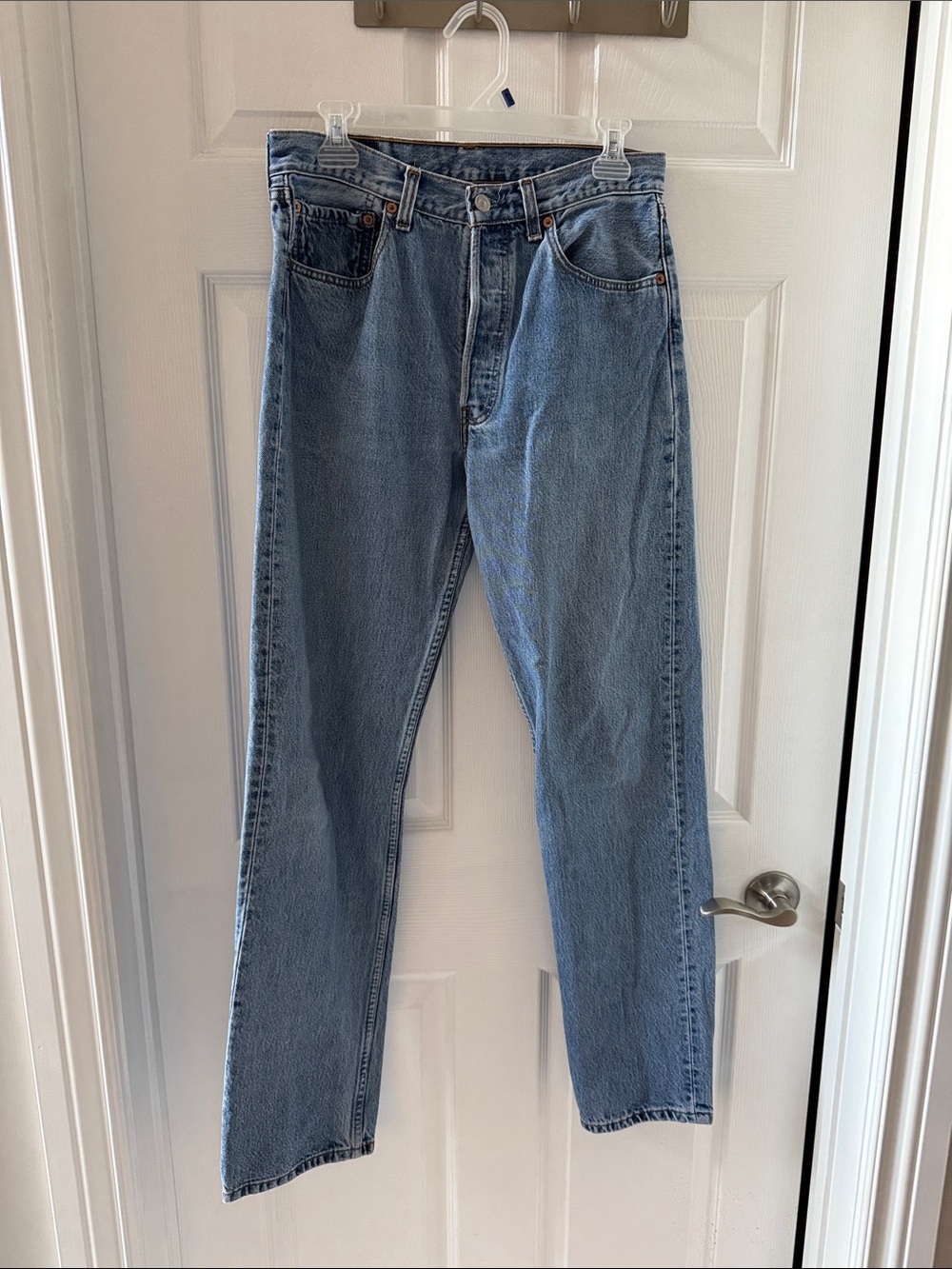 Classic Levi’s 501 Light Blue Straight-Leg Jeans